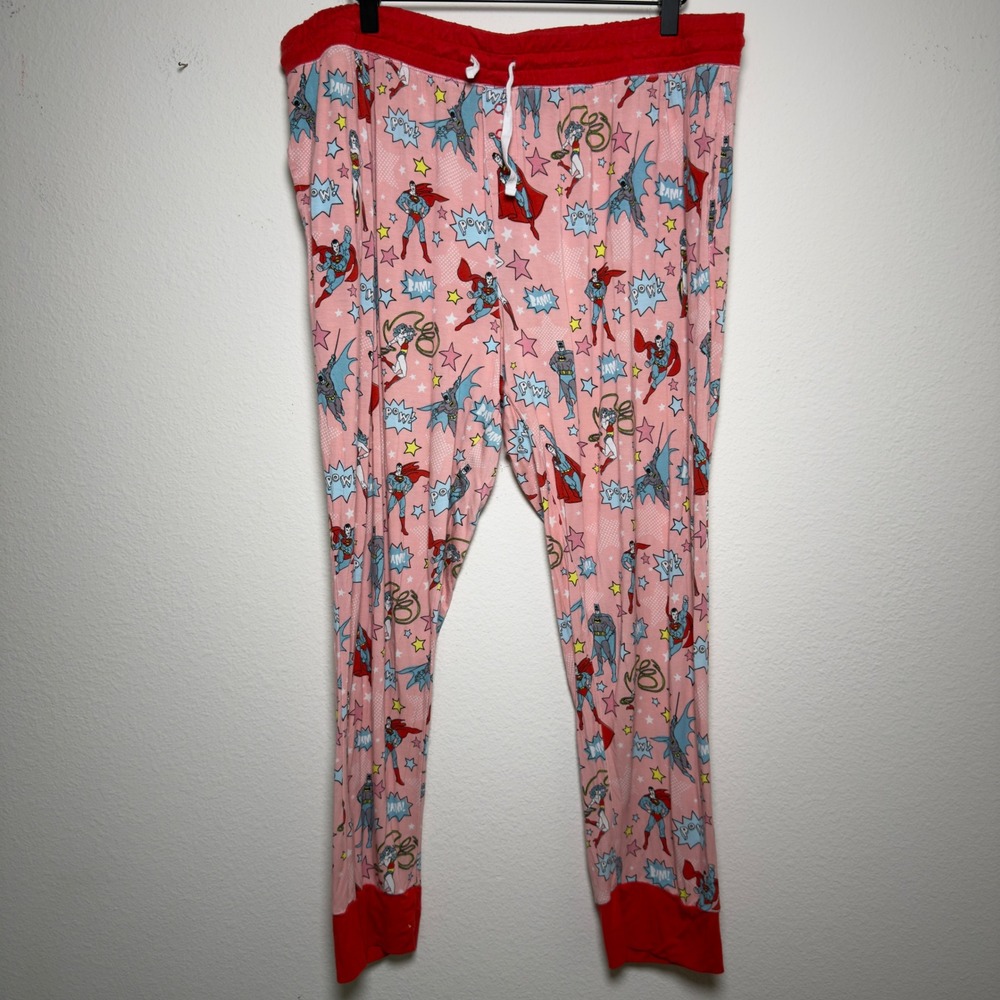 Little Sleepies Women Bamboo Pajama Pants XXL Pink Justice League DC Comic